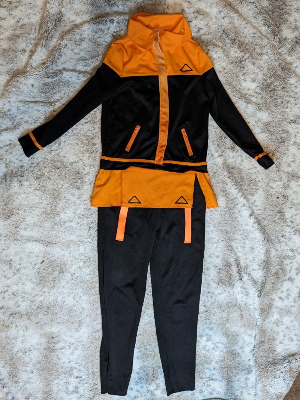 Official Fortnite Kids Costume Orange Black Skin Outfit Youth Size Medium